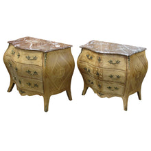 Load image into Gallery viewer, Pair of Walnut Serpentine Bombe chests of Drawers/Commodes, Swedish