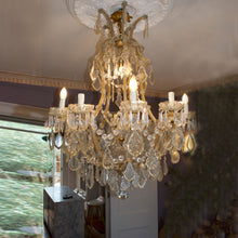 Load image into Gallery viewer, 1950s Large Marie Therese 10 Branch Crystal Chandelier, French