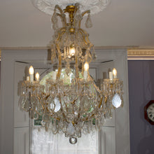 Load image into Gallery viewer, 1950s Large Marie Therese 10 Branch Crystal Chandelier, French