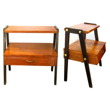 Load image into Gallery viewer, Mid-Century Modern Set Of Two Scandinavian Teak Bedside Tables