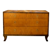 Load image into Gallery viewer, 1920s/30s Swedish Chest of Drawers with Birch Veneers and Brass Handles