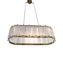 Load image into Gallery viewer, 1960s Scandinavian Prism Moulded Glass and Brass rectangular Ceiling Light