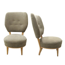 Load image into Gallery viewer, His and Hers Pair of Easy Chairs Newly Upholstered, 1950s Swedish