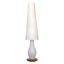 Load image into Gallery viewer, 1950s Vase-Shaped White Glass Opaline Floor Lamps with Tall Conic Lampshades