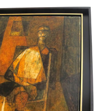 Load image into Gallery viewer, 1955 Scandinavian Oil on Canvas Figurative Motif in Warm tones