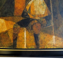 Load image into Gallery viewer, 1955 Scandinavian Oil on Canvas Figurative Motif in Warm tones