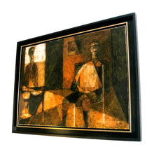Load image into Gallery viewer, 1955 Scandinavian Oil on Canvas Figurative Motif in Warm tones