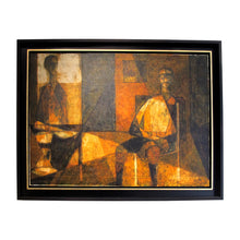 Load image into Gallery viewer, 1955 Scandinavian Oil on Canvas Figurative Motif in Warm tones