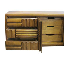Load image into Gallery viewer, 1960s Large “Brutalist” Walnut Sideboard/Credenza By Lane, American
