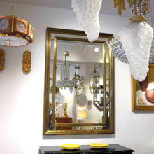 Load image into Gallery viewer, 1970s Large Rectangular Brass-clad Multi-Sectional Mirror by R. Dubarry, Spanish