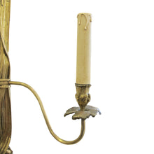 Load image into Gallery viewer, Early 1900s Pair of Large Gilt Bronze Wall lights in the Shape of a Bow Tie, French