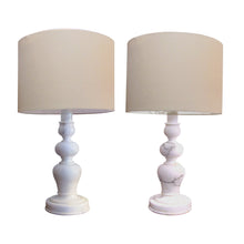 Load image into Gallery viewer, Pair of White Marble Bulbous Table lamps, Mid-Century Italian