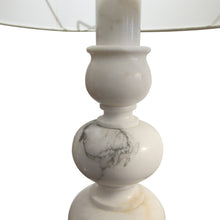 Load image into Gallery viewer, Pair of White Marble Bulbous Table lamps, Mid-Century Italian