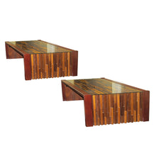 Load image into Gallery viewer, Jacaranda wood side tables by Parcival Lafer with folding mechanism