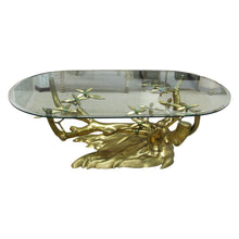 Load image into Gallery viewer, 1970s Willy Daro “Bonsai” Brass Coffee Table with Green Beads, Belgian
