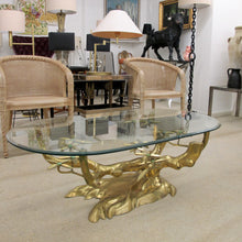 Load image into Gallery viewer, 1970s Willy Daro “Bonsai” Brass Coffee Table with Green Beads, Belgian