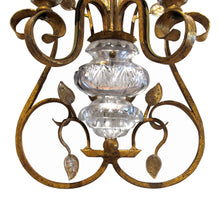 Load image into Gallery viewer, 1970s Pair of Gilt Iron Wall Lights in the Style of Maison Baguès, Italian