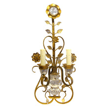 Load image into Gallery viewer, 1970s Pair of Gilt Iron Wall Lights in the Style of Maison Baguès, Italian