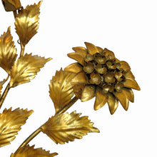 Load image into Gallery viewer, 1970s Pair of Gilt Toleware Floral Wall Lights by Hans Kögl, German