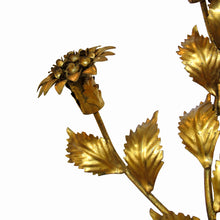 Load image into Gallery viewer, 1970s Pair of Gilt Toleware Floral Wall Lights by Hans Kögl, German