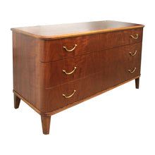 Load image into Gallery viewer, 1940s Swedish Chest of Drawers with Walnut Veneers with Curved Edges