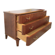 Load image into Gallery viewer, 1940s Swedish Chest of Drawers with Walnut Veneers with Curved Edges