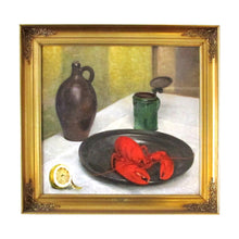 Load image into Gallery viewer, 1926 Still Life Oil On Canvas of a Lobster by Carl Vilhelm Meyer, Danish