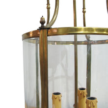 Load image into Gallery viewer, Late 19th Century Pair of Neoclassical Style Curved Glass Brass Lanterns, French