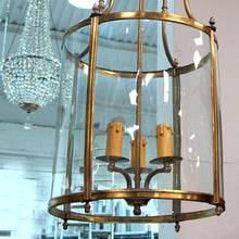 Load image into Gallery viewer, Late 19th Century Pair of Neoclassical Style Curved Glass Brass Lanterns, French