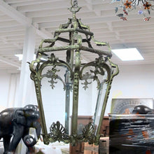Load image into Gallery viewer, Mid-Century Large Six Facet’s Bronze Lantern Louis XV Style, French