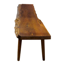 Load image into Gallery viewer, 1960s Live Edge Yew Wood Bench Attributed to Reynolds Of Ludlow, English