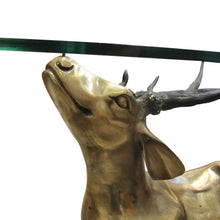 Load image into Gallery viewer, 1970s Belgian Brass Coffee table in the Shape of a Resting Stag