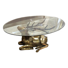 Load image into Gallery viewer, 1970s Belgian Brass Coffee table in the Shape of a Resting Stag