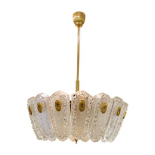 Load image into Gallery viewer, 1960S/70S Large Glass and Brass Pendant Light by Orrefors, Swedish