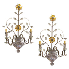 Load image into Gallery viewer, 1970s Pair of Silver Gilt Iron Wall Lights by Banci Firenze, Italy