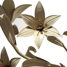 Load image into Gallery viewer, Large pair of French 1950s Toleware Lilies Wall light with Glass Shades