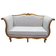 Load image into Gallery viewer, Late 19th Century French Large Gilt Frame Sofa Newly Upholstered