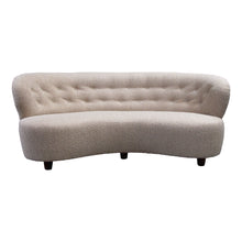 Load image into Gallery viewer, 1940s Danish Large Curved Sofa with Buttoned Backrest Newly Upholstered