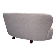 Load image into Gallery viewer, 1940s Danish Large Curved Sofa with Buttoned Backrest Newly Upholstered