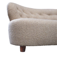 Load image into Gallery viewer, 1940s Danish Large Curved Sofa with Buttoned Backrest Newly Upholstered