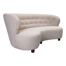Load image into Gallery viewer, 1940s Danish Large Curved Sofa with Buttoned Backrest Newly Upholstered
