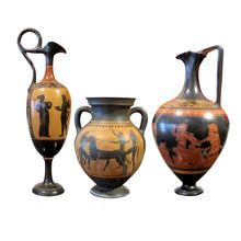 Load image into Gallery viewer, Early 20th Century Italian Set Of Three Decorative Etruscan Style Lekythos Vases