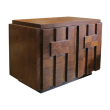 Load image into Gallery viewer, 1960s Pair of “Brutalist” Walnut Staccato Paul Evan Bedside/End Tables by Lane, American