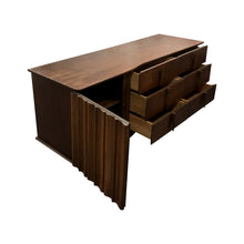 Load image into Gallery viewer, A Brutalist sculptural walnut credenza, mid-century modern, American