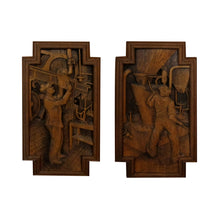 Load image into Gallery viewer, A 1940’s oak cabinet with carvings by E. Hallanvaara, Finnish