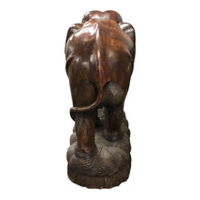 Load image into Gallery viewer, A pair of carved wood elephants
