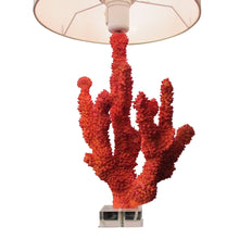 Load image into Gallery viewer, A pair of red sin coral table lamps, mid century