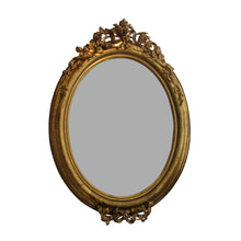 Load image into Gallery viewer, Pair of Napoleon III carved gild oval mirrors, French circa 1860