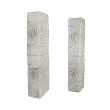 Load image into Gallery viewer, A pair of large rectangular glass wall lights, German 1960's