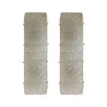 Load image into Gallery viewer, A pair of large rectangular glass wall lights, German 1960's